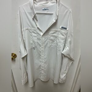 Columbia Men's Classic White Button Down Shirt